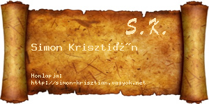 Simon Krisztián névjegykártya
